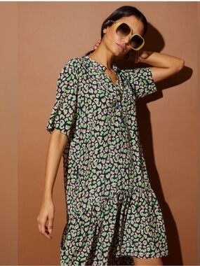 Tucker NYC Laura Midnight Leo Silk Dress Size S